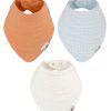 3'lü Set %100 Organik Pamuk Müslin Fular Önlük, Salya ve Mama Önlüğü