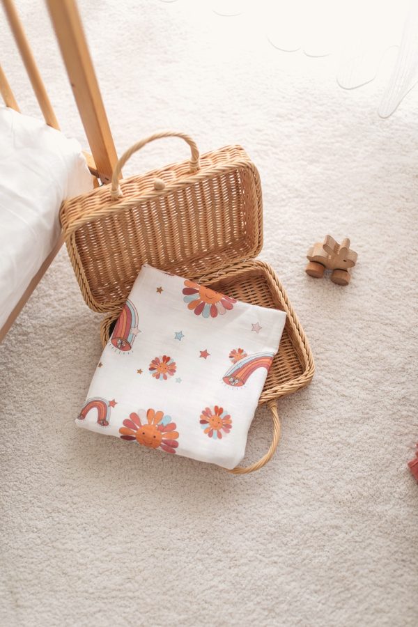 Güneş Baskılı Müslin Bebek Örtüsü 90x100cm