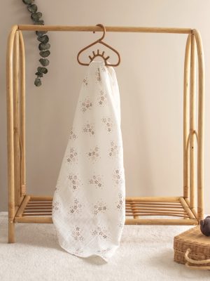 Yıldız Baskılı Müslin Bebek Örtüsü 90x100cm