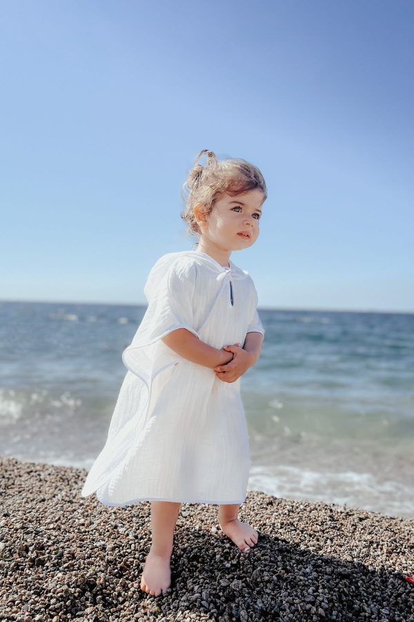 %100 Organik Pamuk Unisex Müslin Panço Beyaz