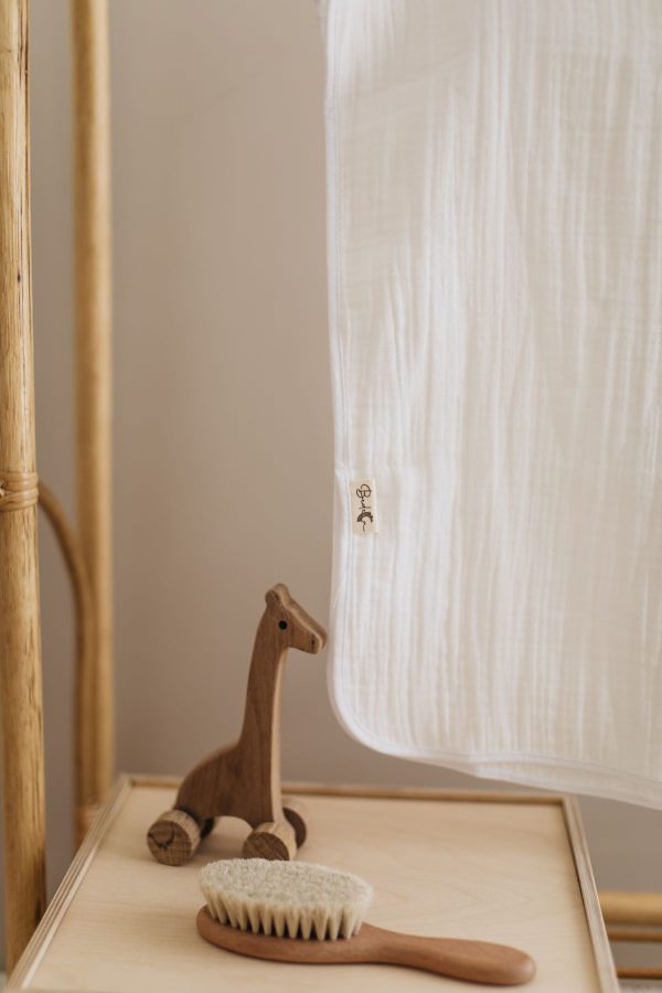 %100 Organik Pamuk Unisex Müslin Panço Beyaz