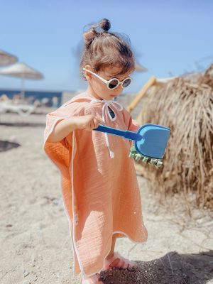 %100 Organik Pamuk Unisex Müslin Panço Şeftali