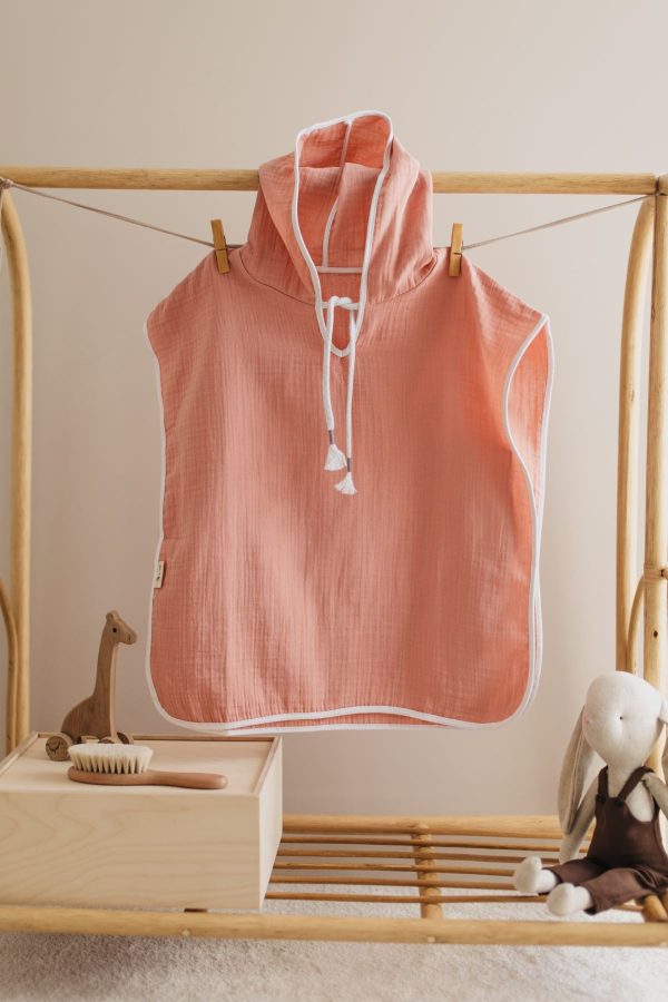 %100 Organik Pamuk Unisex Müslin Panço Şeftali